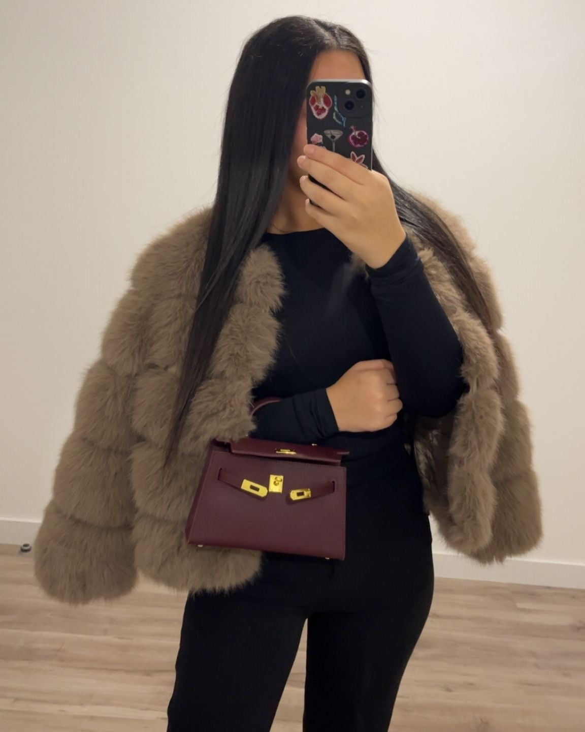 Kelly Inspiration Tasche Bordeaux Gold